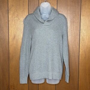 Express Sweater Womens M Gray Shawl Collar Minimalist Cozy Classic Academia Work